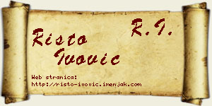Risto Ivović vizit kartica